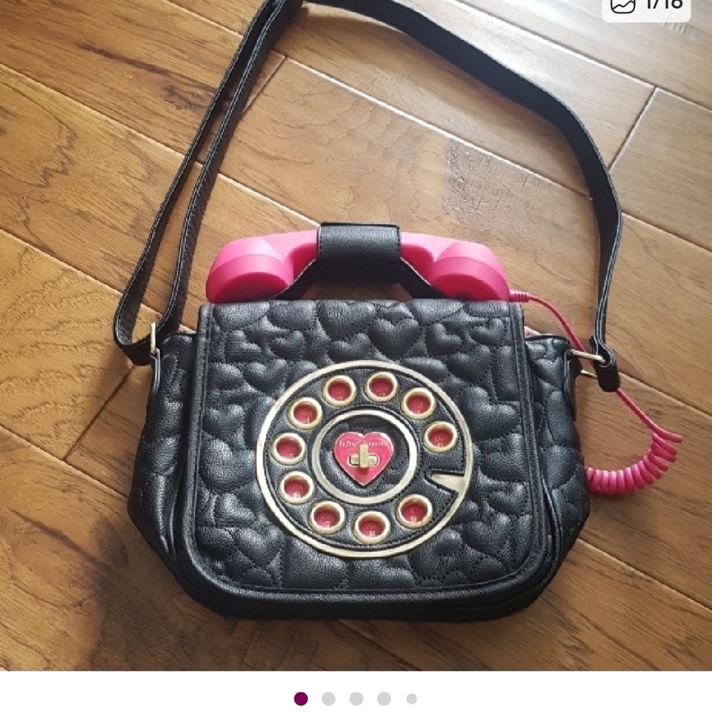 Retro Black and Pink Phone Handbag